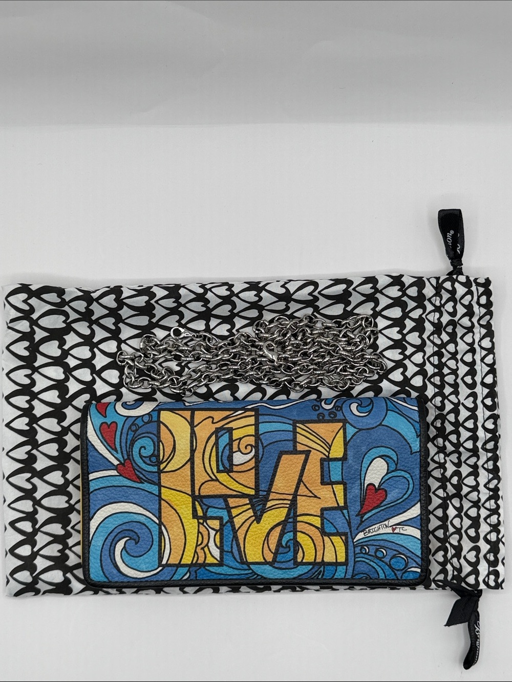 Retired Brighton Tom Clancy Love Groove slim wallet with chain strap